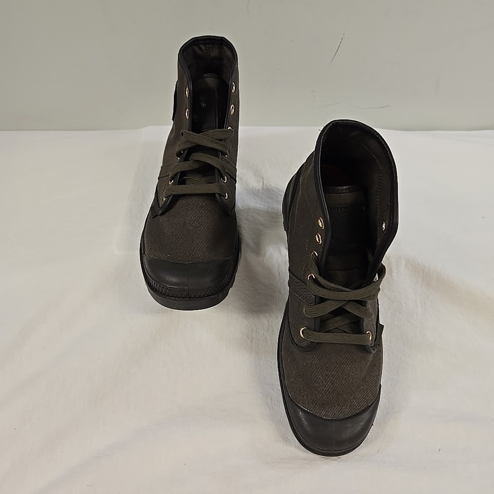 Palladium Pallabrouse Men's Olive Boots Size 8.5 New Canvas Military Boots - Picture 6 of 13
